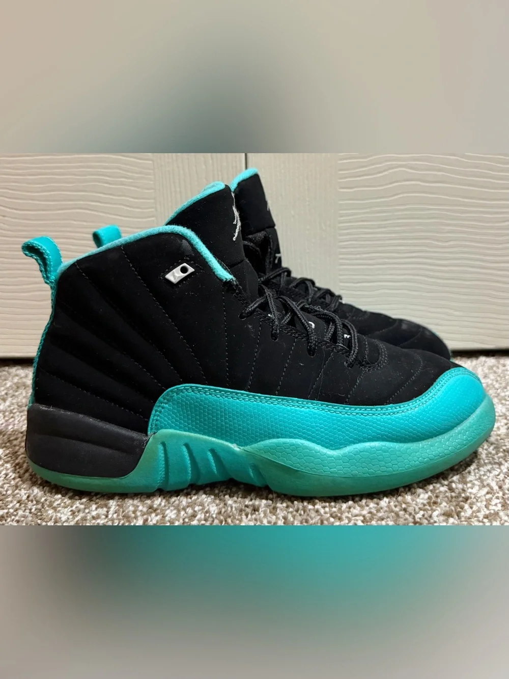 Nike Air Jordan 12 Retro GP Hyper Jade Black Youth Athletic Kids 3Y